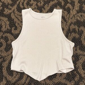 Gilly Hicks Cream Ribbed Tank Top